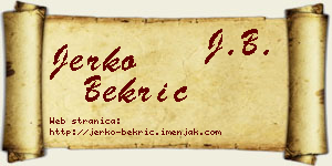 Jerko Bekrić vizit kartica